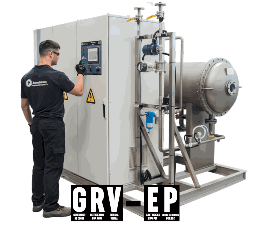 Equipos de Ozono GRV de 5 a 150 kgO3/h Para alimentación LOX, oxígeno líquido.