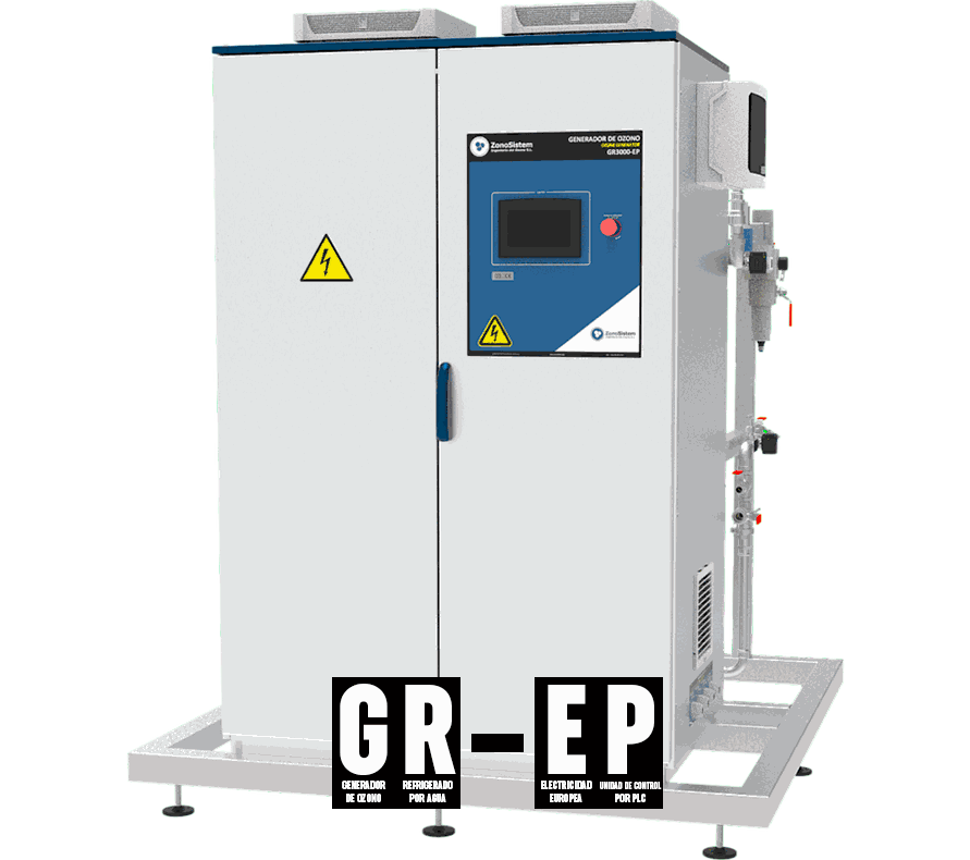 Equipos de Ozono GR de 80 a 5.000 gO3/h Para alimentación LOX, oxígeno líquido.