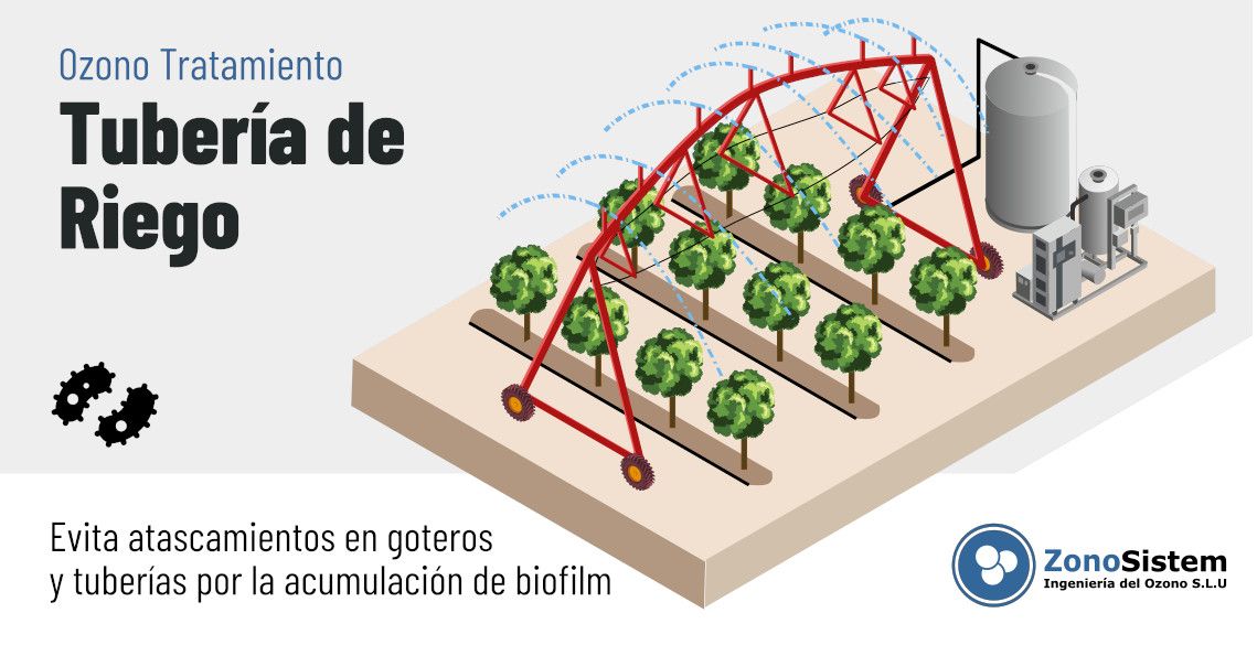 Ozono tratamiento en tubería de riego agrícola