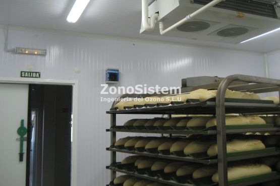 Ozono en cámara frigorífica y sala de fermentación industria pandera en Cádiz, España.