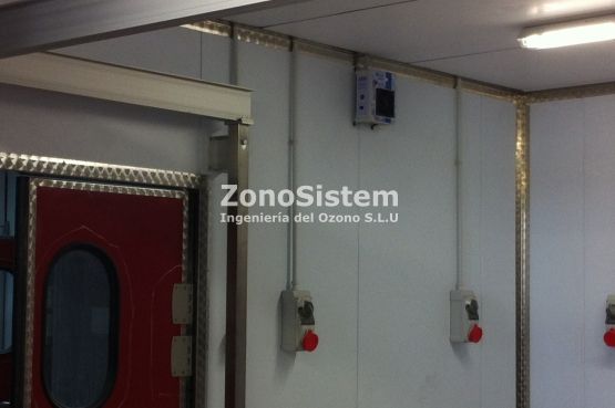 Ozono en cámara frigorífica y sala de despiece en industria cárnica, España.